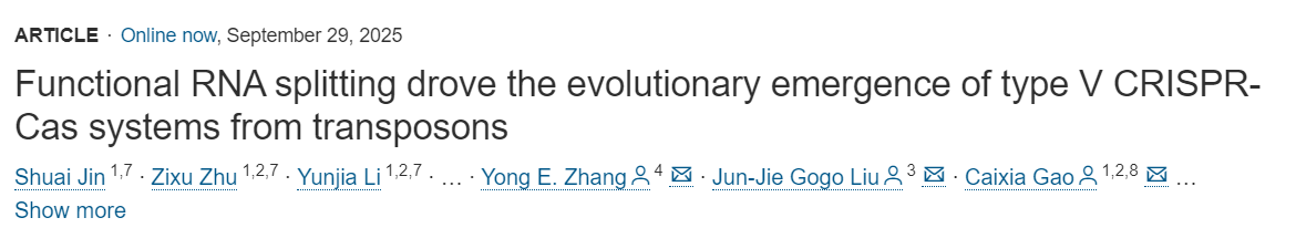 Functional RNA splitting drove the evolutionary emergence of Type V CRISPR-Cas systems from transposons